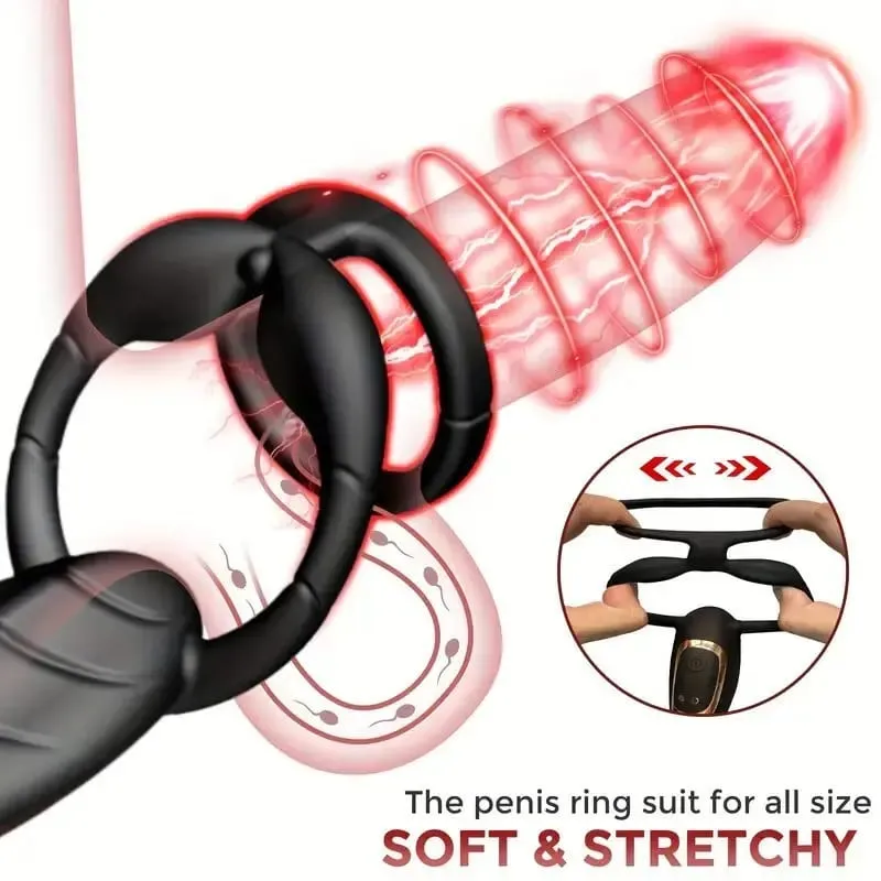 Scorpion Vibration Lock Ring Anal Opening Prostate Massager Magnetic Suction Charging Strong Earthquake Electric Para Hombre — image 3