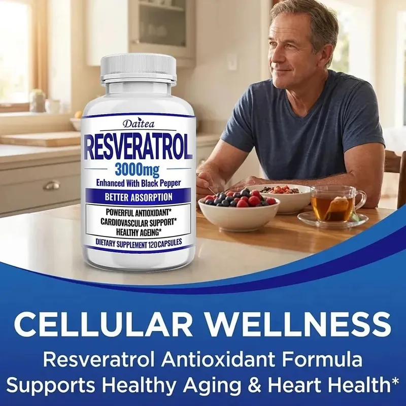 Resveratrol Supplement Capsules - Anti-Aging Cardiovascular & Joint Support Skin Health — image 5