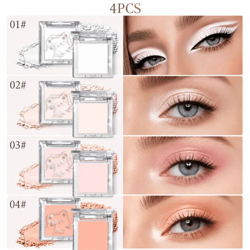 White Matte Eyeshadow Palette Cut Crease Base Highlighter Waterproof Long Lasting Brightening Eye Makeup Shell