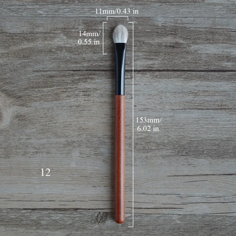 African Rosewood Handle Handmade Makeup Brushes 1pc Snow Fox Goat Hair Face Powder Blush Eye Shadow Brush Synthetic Makeup Brush