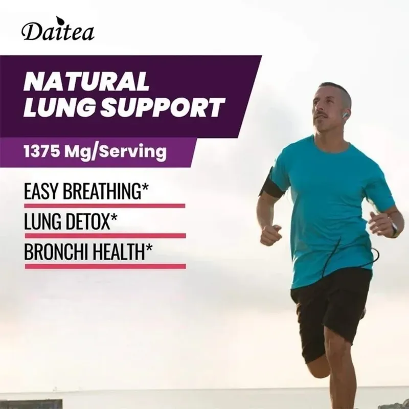 Lung Support Supplement for Lung Cleanse & Detox with Quercetin Bromelain Vitamin C & Cordyceps for Lung Respiratory Support