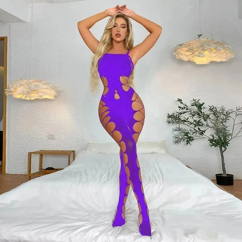 Plus Size Women's Sexy Sheer Leather Lingerie Corset Bodysuit Sleepwear Nightwear Body Stocking for Women
