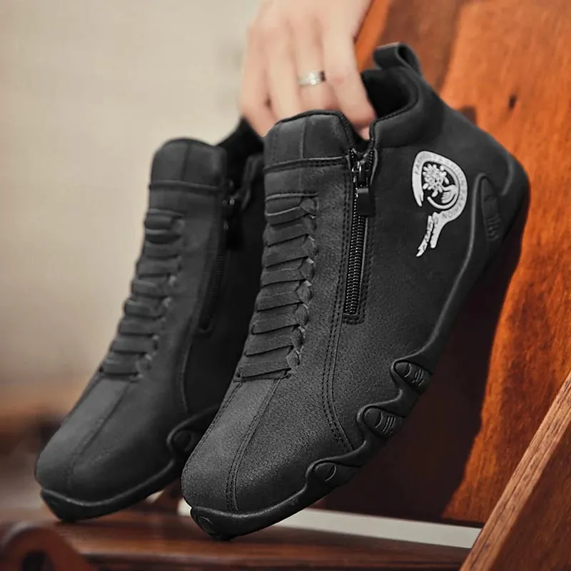Men's Casual Shoes Side Zipper Short Boots Versatile Flat Bottom Trendy Fashionable Men's Shoes Suitable for Outdoor Sports — image 7