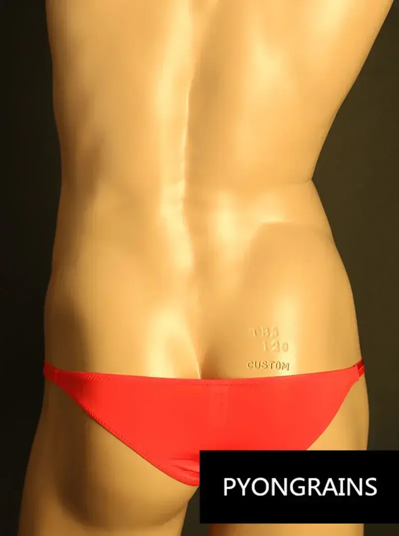 Erkekler Ayarlanabilir Metal O-Ring Çift Ince Askı Bikini Külot Alçak Ipeksi Buz Ipek 3D U Dışbükey Kese Seksi Erkek iç çamaşırı