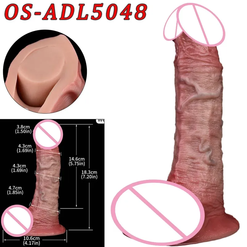 47 センチメートル現実的なロングディルドダブルヘッド肛門膣刺激装置大人のおもちゃ吸盤付きレズビアンカップルゲイ男性大人のツール