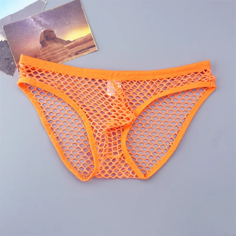 Sexy Man Fishnet Mesh Underwear See Through Male Briefs Breathable and Comfortable High Quality Low Waist Panties — image 7