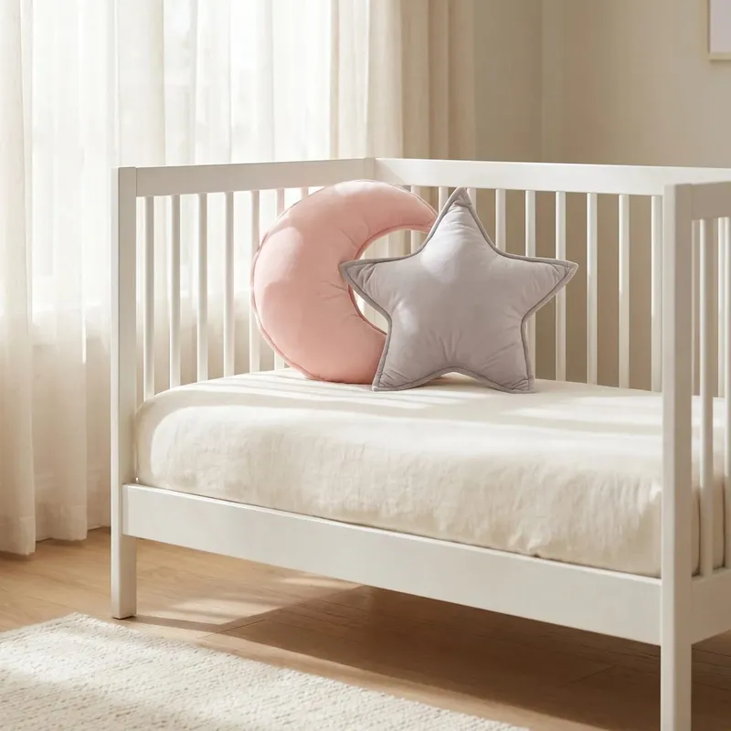 2Pcs Bantal Bulan dan Bintang Kusyen Bilik Bayi Hiasan Lembut Tapak Semaian Bantal Bantal Hiasan Katil untuk Ruang Tamu Bilik Tidur