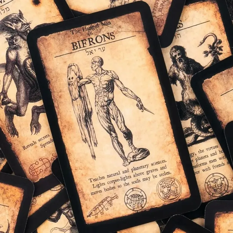 The Demon-Possessed Tarot Cards - Goetia Occult Divination Deck - 10.3*6cm 78 Vintage Gothic Demonology Tarot