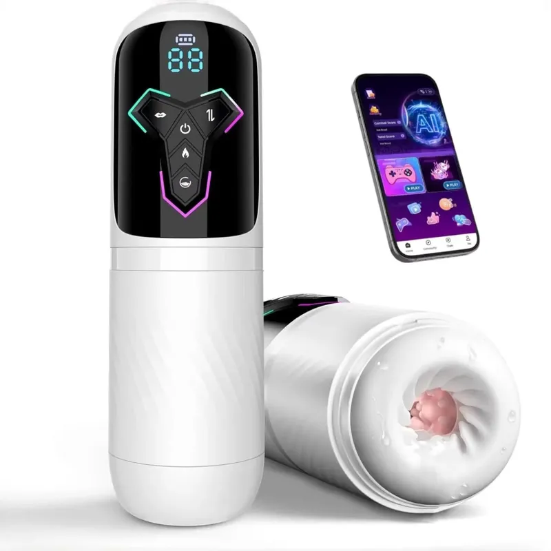 Y-Pao 4in1 Automatic Male Masturbator Vibrador Blowjob Machine 7 Thrusting 10 Vibrating 5 Sucking Heat Adult Sex Toys for Men
