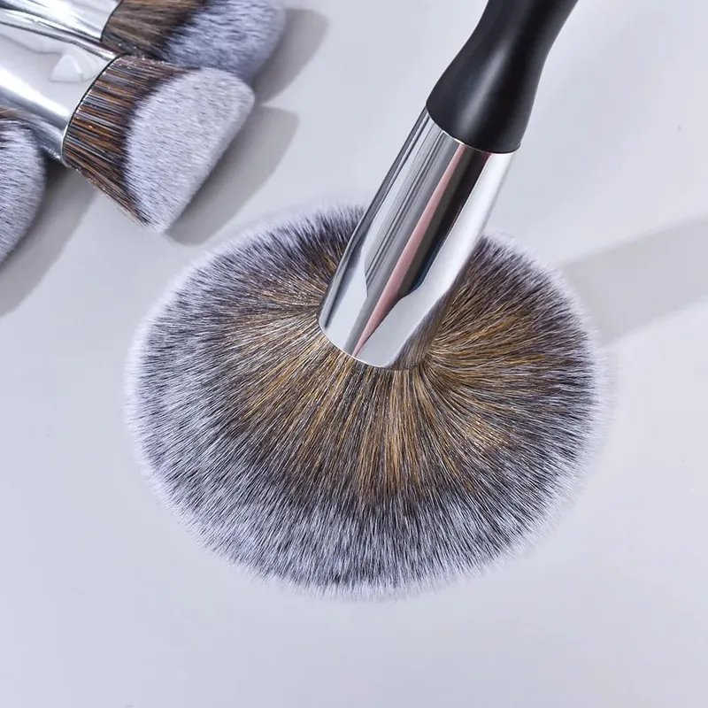 Pinceaux de maquillage noirs marque privée poudre fond de teint Blush fard à paupières maquillage brosse ensemble cheveux naturels Brochas vente en gros 5 ensembles — image 2