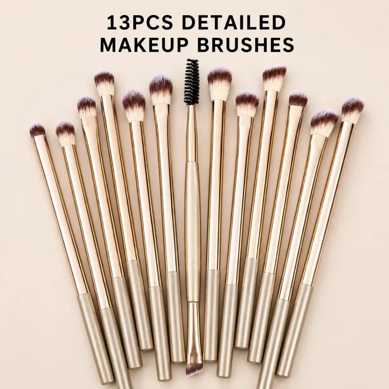 20-Piece Professional Makeup Brushes Set Metal Handle Wand With Velvet Pouch Soft Foundation Powder Blush Eyeshadow Eyebrow B