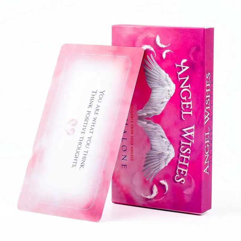 Angel Wishes Oracle Cards 40-Piece Deck English Visions Divination Board Game for Family And Friends 11.1x6.1cm