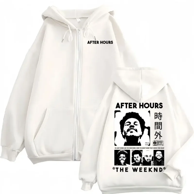 The Weeknd After Hours Til Dawn Zipper Hoodies Men Women Fashion Streetwear Jacket Sweatshirt Fleece Cozy Zip Up Pullovers Coats