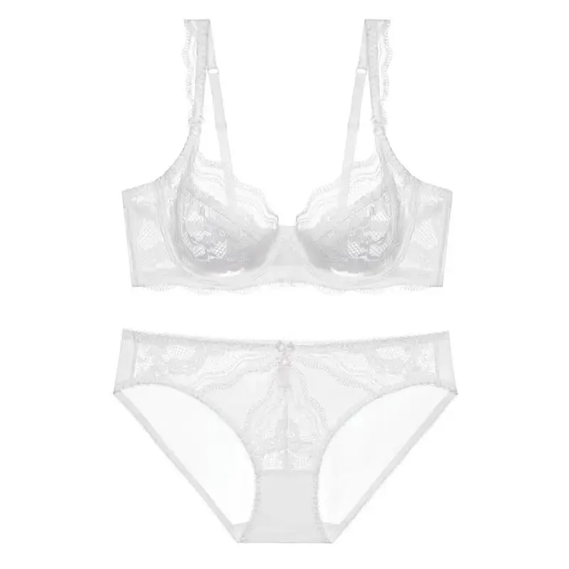 Nouvel Ensemble Plus Size Underwear Dentelle Ultra Fine Mode Style Français Uni Doux Armature Push Up Soutien Gorge Multi Taille — image 4