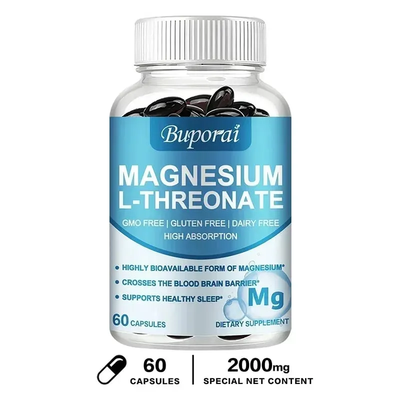 Magnesium L Threonate Supplement - Muscle Strength Bone and Joint Health Focus and Memory Enhancer Supports Nerve FunctionSup