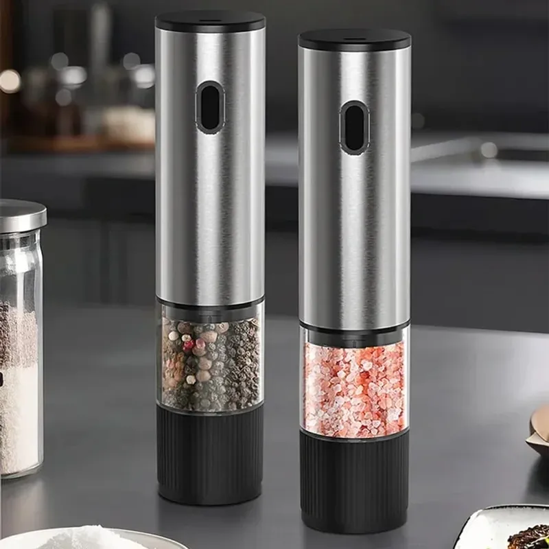 Electric Salt and Pepper Grinder Automatic Rechargeable Pepper Mill Shakers External Adjustable Coarseness Kitchen Appliances