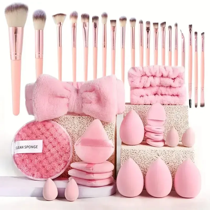33pcs beauty set makeup kit large and small beauty sponges for flawless makeup application and removal of makeup full set