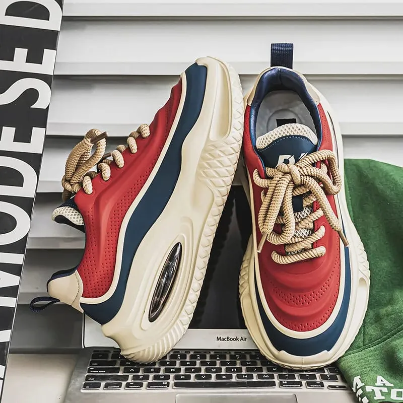 Frühling Sommer Männer Turnschuhe Plattform Casual Schuhe Retro Chunky Dad Schuhe Streetwear Lace Up Wandern Männliche Laufschuhe