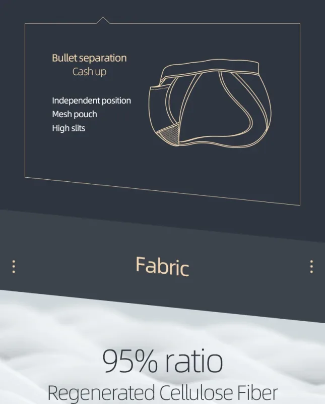 Men's Ice Silk Separated Pouch Briefs, U Convex Scrotal Support, Breathable Anti-Varicocele Design Underwear
