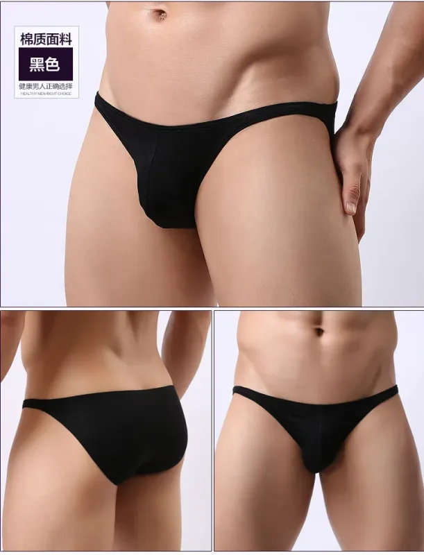 Pure Cotton Low-Waist Sexy Breathable Men's Briefs