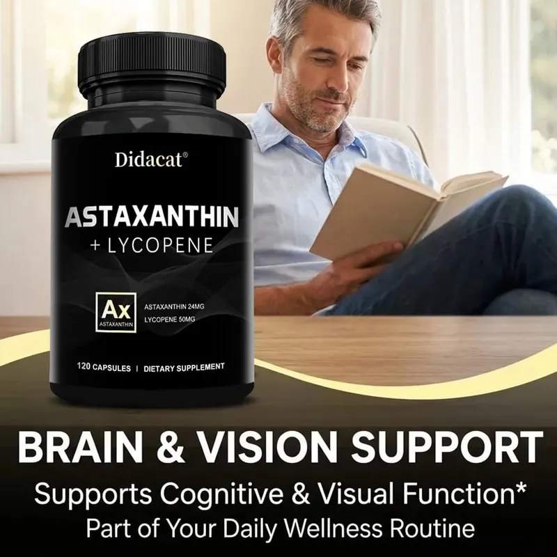 Supplément d'astaxanthine pour hommes et femmes | Des microalgues Haematococcus Pluvialis pour le soutien de la santé des yeux et de la peau