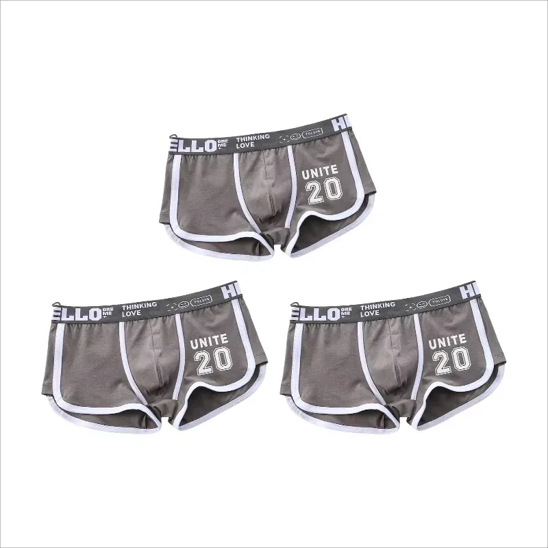 1/3pc Men Underwear Sports Boxer Shorts Cotton Oversized Solid Color Youth Fashion Sports Men's panties Comfortable Breathable