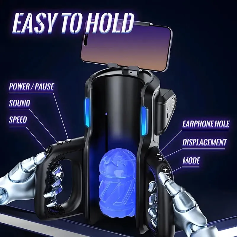 Dual Handles Leten King Sex Machine Electric Thrusting Masturbator Orgasm Adult Toys 2 Soft Sleeve Voice Penis Stimulator