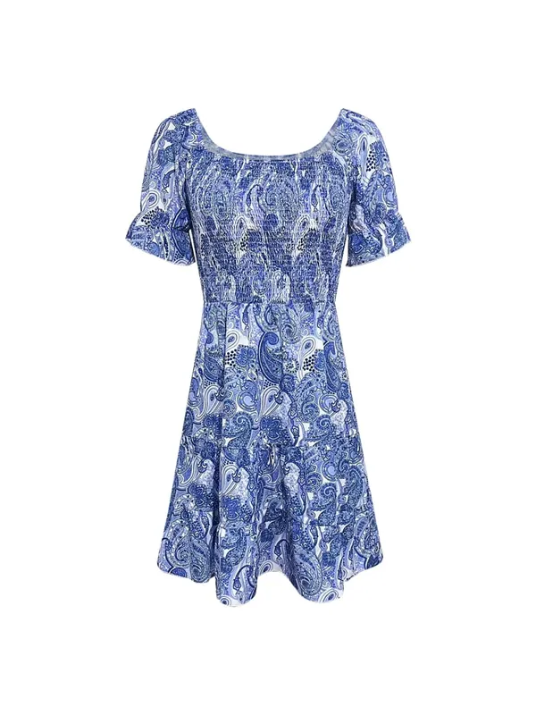 Women's Casual Dresses Square Neck Paisley Print Smocked A-line Dress Boho Dress Spring Summer Beach Date Cute Vacation Dress