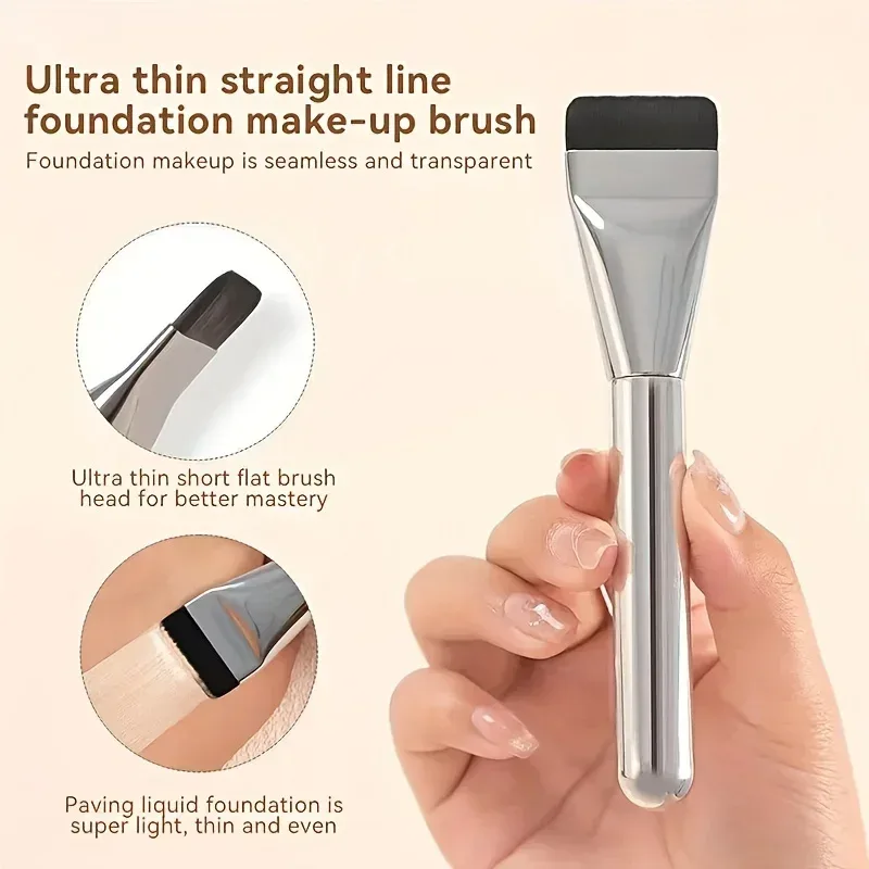 Multi-Use Ultra Thin Foundation Brush Lightweight Face Contour Brush Flat Contour Brush Blending Foundation Cream Makeup Brushes