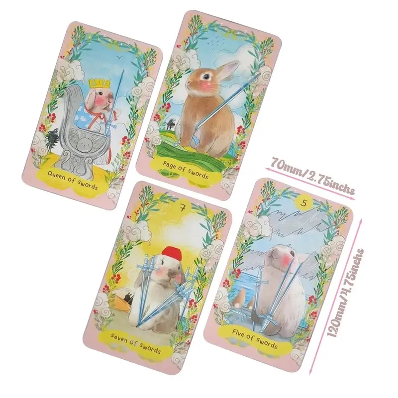 12*7cm Chubby Bunny Tarot A 78-card Deck Featuring Cute Bunnies 2.75 X 4.75'' Packaging Rigid Box — image 8