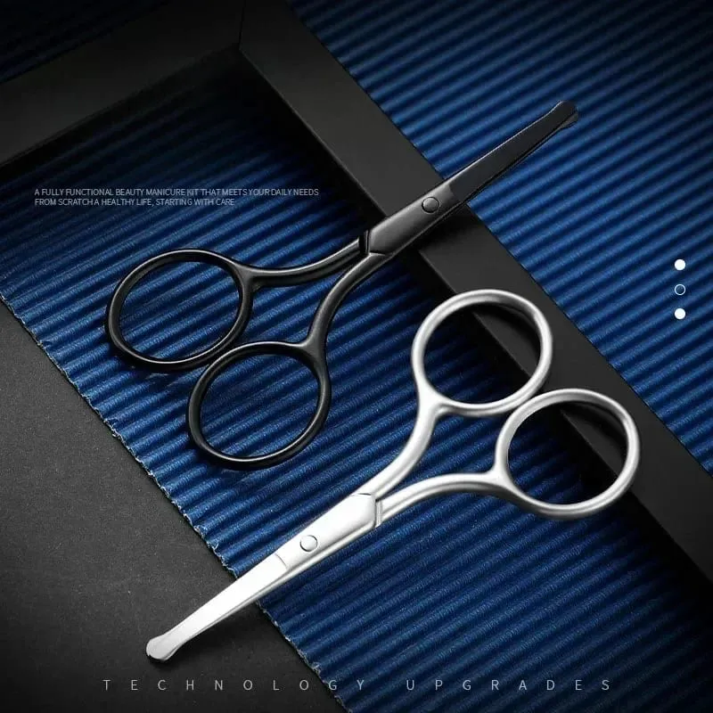 1Pc Stainless Steel Nose Hair Mini Small Scissors Eyelash Facial Hair Straight Round Tip For Eyebrows Nail Beard Manicure Makeup — image 5