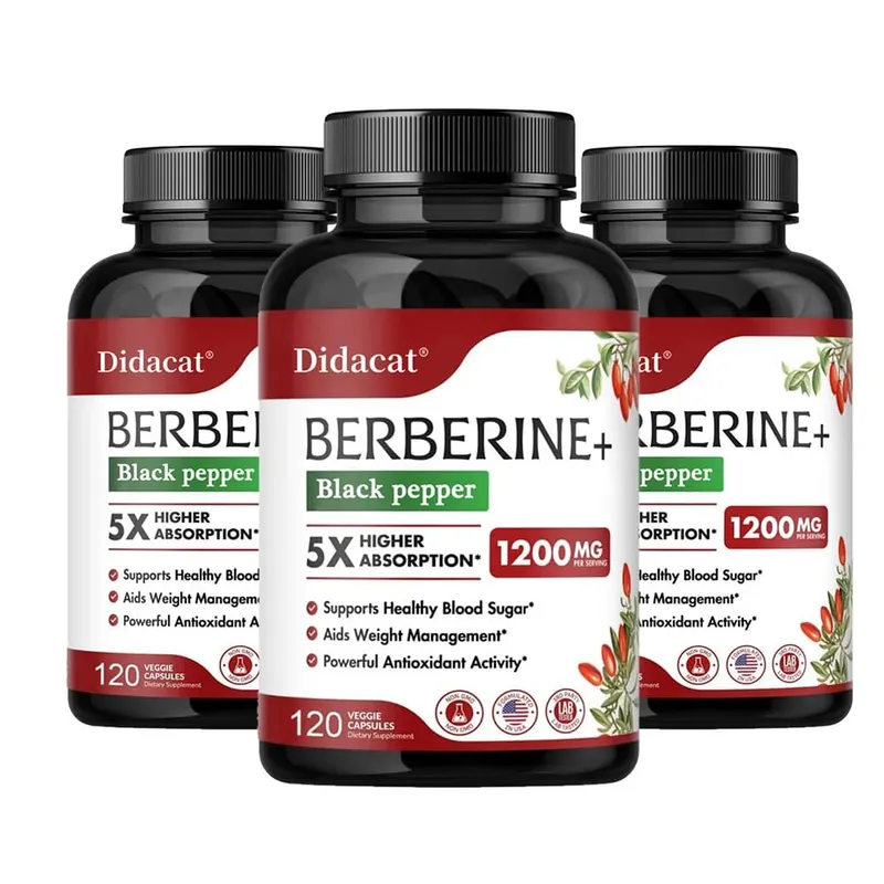 1200 MG Premium Berberine Supplement Capsules Supports Immune System CardiovascularHeart & Gastrointestinal Wellness
