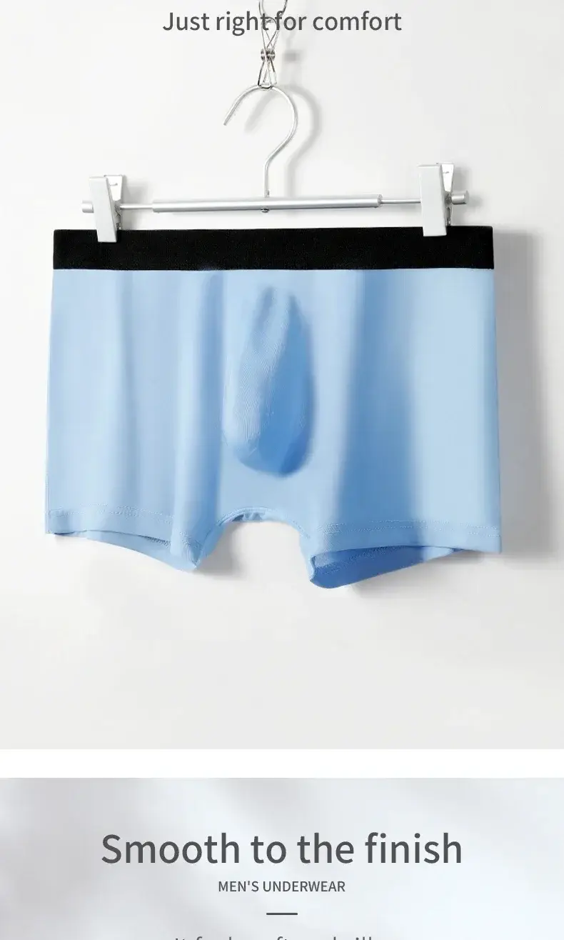 5PCS Men's ice silk seamless underpants 3D punch bag, cool, breathable, comfortable in summer, flat-angled bottom underpants