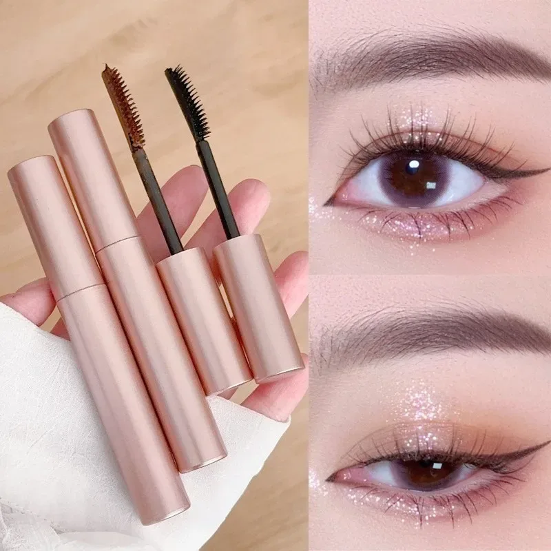 Silk Fiber Matte Mascara Makeup Ultra-Fine Brush Lengthens Eyelashes Waterproof Fast Dry Brown Black Curling Mascara Comestic