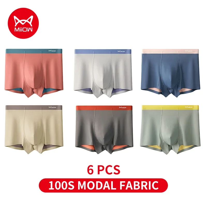 MiiOW Men Underwear Set 100S Modal Men's Boxershorts Silky Breathable Man Panties 5A Antibacterial Mens Boxer Briefs Underpants — image 24