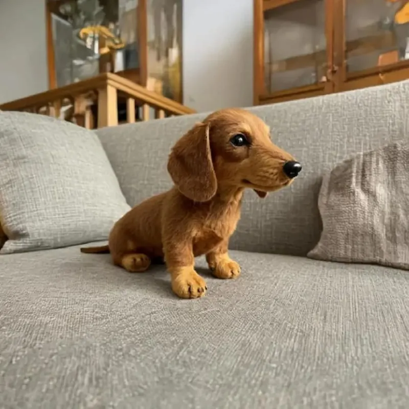 Brinquedo de pelúcia de cachorro macio imita movimento natural simulação imitar pelúcia bonito realista animais de pelúcia para suporte emocional