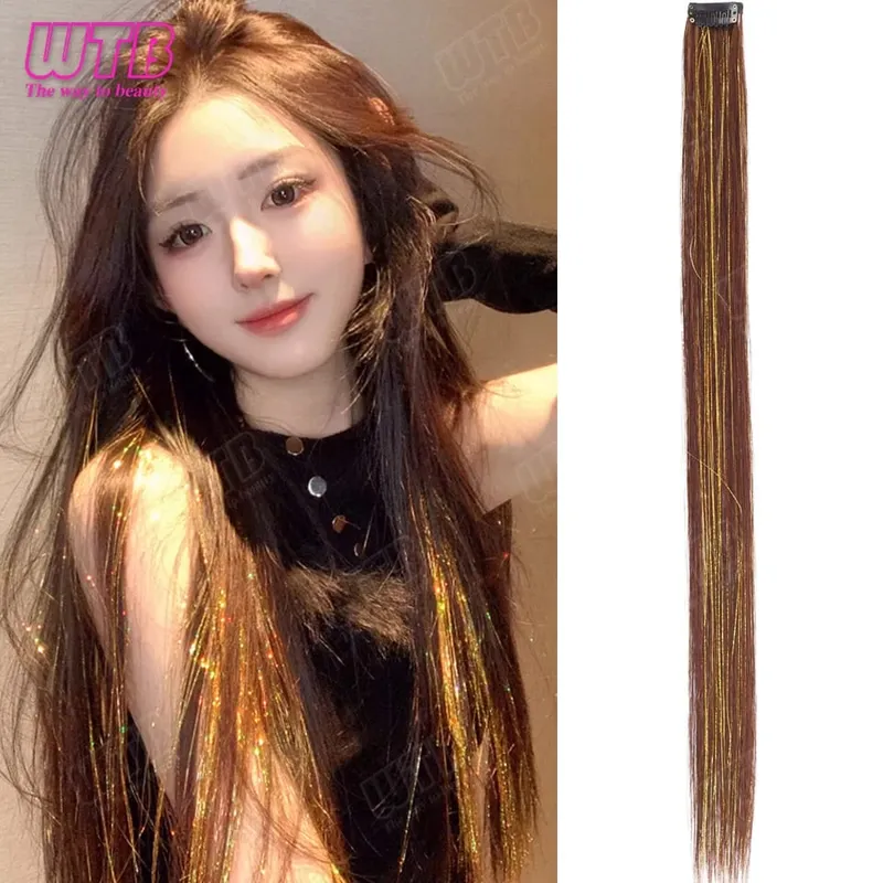 Synthetische Haarverlängerungsperücke im BB-Clip-Stil, hervorgehobene Laser-Seiden-Glatthaarverlängerungsperücke, geeignet für den täglichen Gebrauch von Frauen