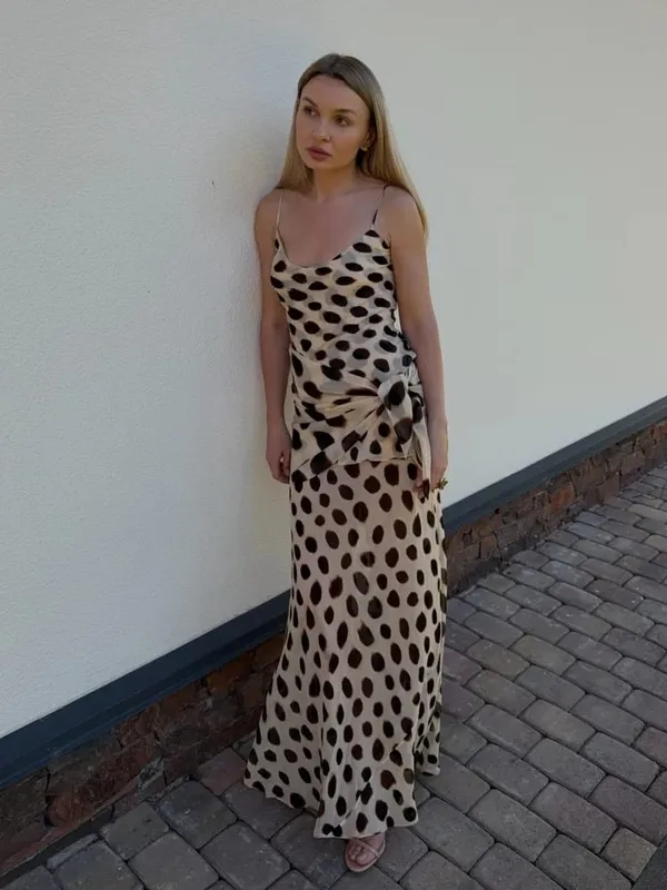 Fashion Polka Dot Patchwork Vestido Women Elegant Spaghetti Strap Slim Fit Bodycon Dresses Summer Vacation Date Club Outfit 2026 — image 4