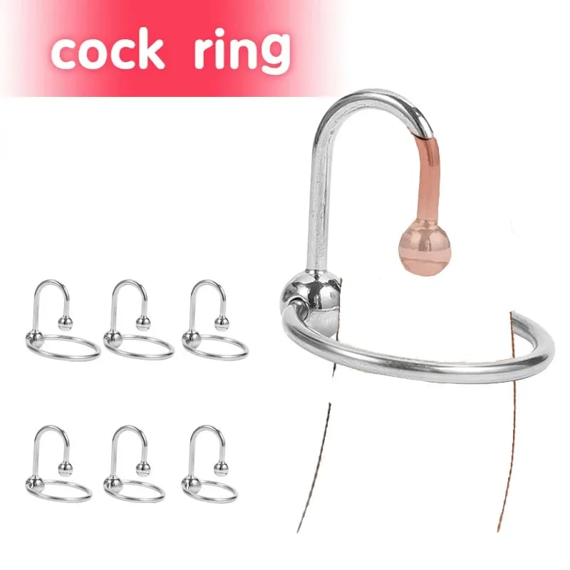 SM Urethral Dilator Cock Ring Stainless Steel Ejaculation Delay Penis Ring Metal Bead Delay Lock Fine Penis Plug Sex Toy for Men