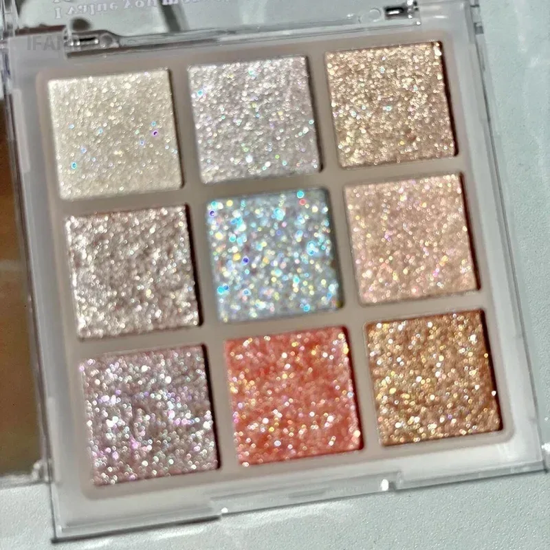 9Colors Glitter Eyeshadow Palette Pearlescent Earth Color Eye Shadow Shimmer Highlight Sparkling Sequin Gold Silvery Eyes Makeup — image 6