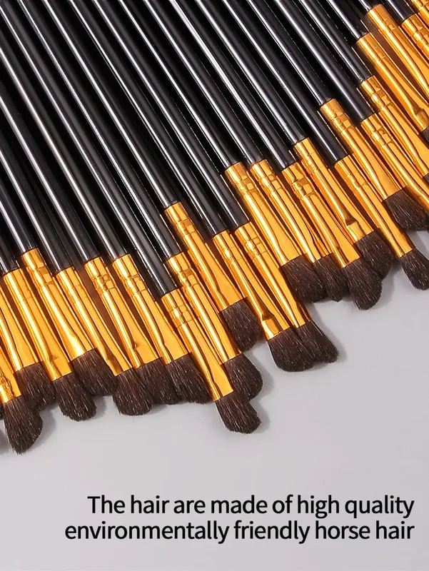 30PCS Portable Small Horsehair Eyeshadow Brush Set Soft Bristle High-Gloss Brush Smudging Brush Beginner Makeup Brush — image 3