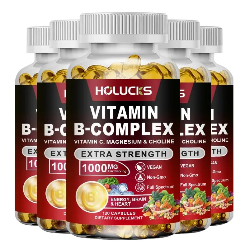 High Absorption B-Complex Capsules with Biotin & Folate Support Mood Balance Immune Skin & Nails Health for Daily Life