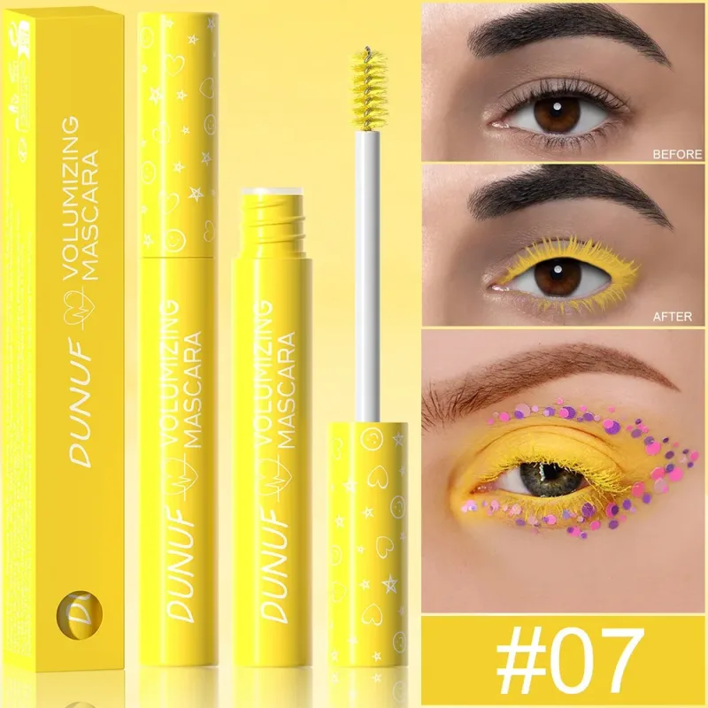 Colorful Eyelash Mascara 5D Silk Fiber Volume Curling Lengthening EyeLashes Extension Purple Blue White Waterproof Eye Makeup