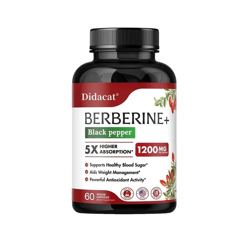 Berberine HCl Supplement - for Metabolism & Cholesterol Weight Management GI & Immunity Vegetarian Gluten-Free