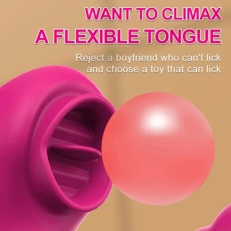 Dildo Vagina Massage Wand G-Spo Licking Clitoral Vibrator Female Sex Toy Clitoris Stimulate Tongue Vibrator Adult Women Sex Toy