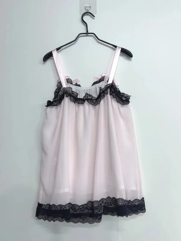 Y2k Mesh Sweet Tank Top Vintage Harajuku Lace Sleeveless Top Cropped Gothic Crop Vest Fashion Spicy Baby Tees Vest 2000s Clothes
