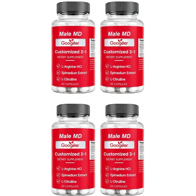 Googeer Male MD Capsules with L-Arginine HCl L-Citrulline and Epimedium Leaf Extract Circulation Vitality Support 60 Count