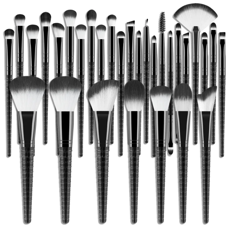 30Pcs Professional Makeup Brushes Set Soft Synthetic Brushes For Foundation Blush Contour Eyeshadow Full Face Cosmetic Tools
