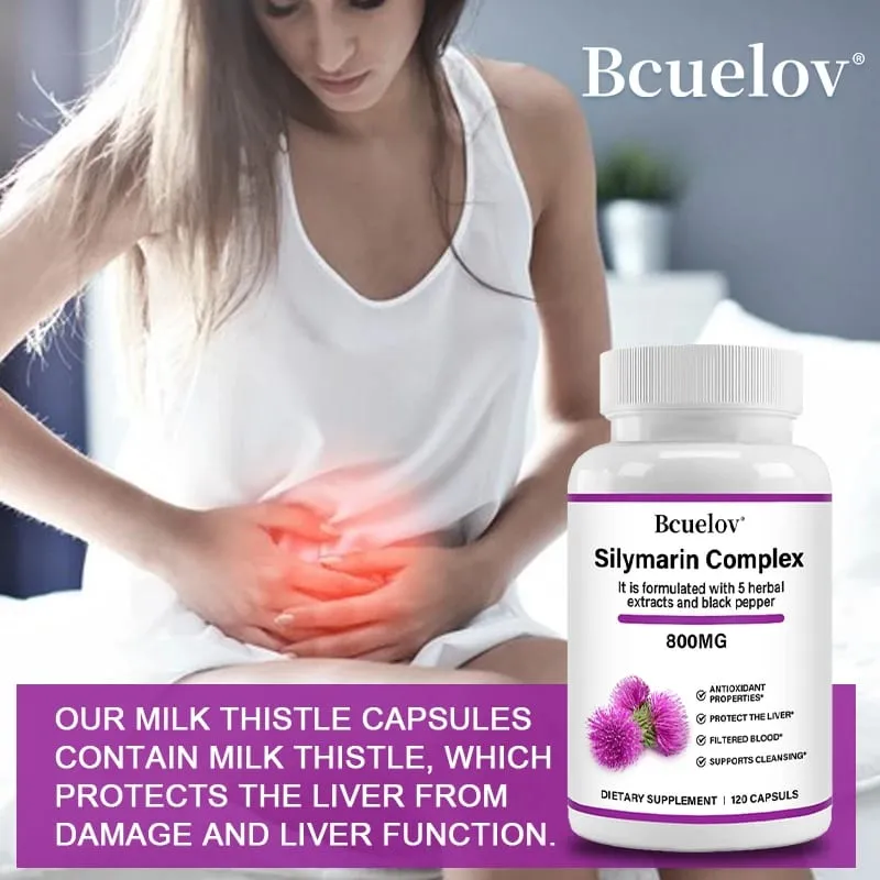 Dandelion + Milk Thistle Liver Detoxification and Purification Rich in Antioxidants Supports Digestive Health – 120 Capsules