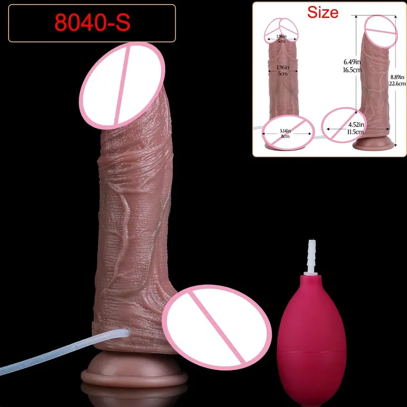 Deep Veins Ultra Squirting Dildo Silicone Skin Touch Long Ejaculating Butt Plug For Men Women G-Spot Stimulate 18+ Sex Toys